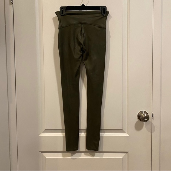 Spanx Faux Leather Leggings in Color Olive - Picture 6 of 6